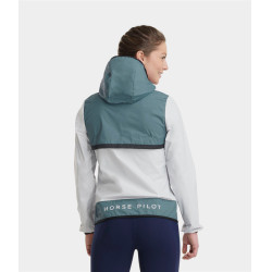Casaco curto de chuva de equitação Raintech Horse Pilot feminino Azul nuvem
