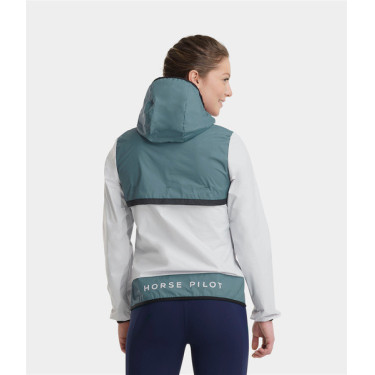 Casaco curto de chuva de equitação Raintech Horse Pilot feminino Azul nuvem