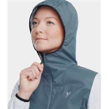 Casaco curto de chuva de equitação Raintech Horse Pilot feminino Azul nuvem