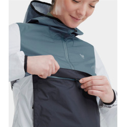 Casaco curto de chuva de equitação Raintech Horse Pilot feminino Azul nuvem