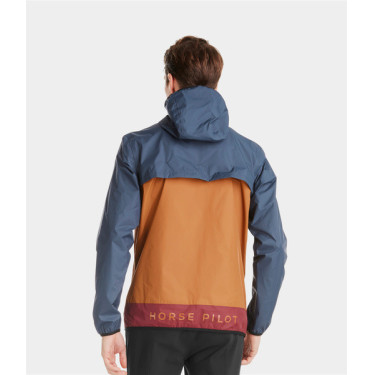 Casaco curto de chuva de equitação Raintech masculino da Horse Pilot Marrom dourado Castanho