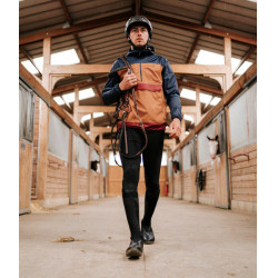 Casaco curto de chuva de equitação Raintech masculino da Horse Pilot Marrom dourado Castanho