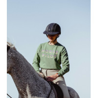 Sweatshirt de equitação Horse Pilot Team Shirt mulher Verde liso Sweatshirt de equitação Horse Pilot Team Shirt mulher Verde liso