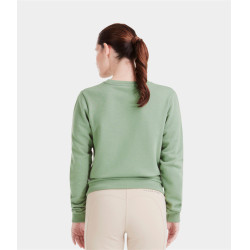 Sweatshirt de equitação Horse Pilot Team Shirt mulher Verde liso