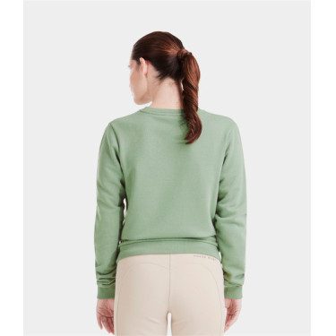 Sweatshirt de equitação Horse Pilot Team Shirt mulher Verde liso