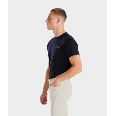 T-shirt de equitação Horse Pilot em lã merino para homem Noite escura Preto