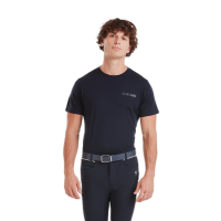 T-shirt de equitação Horse Pilot em lã merino para homem Noite escura Preto T-shirt de equitação Horse Pilot em lã merino para homem Noite escura Preto