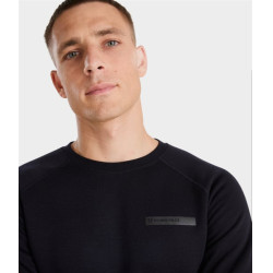 Sweatshirt de equitação Horse Pilot em lã merino masculino Noite escura Preto