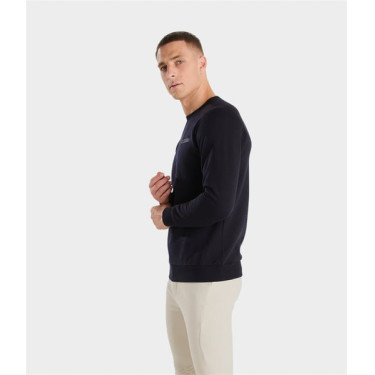 Sweatshirt de equitação Horse Pilot em lã merino masculino Noite escura Preto