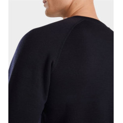 Sweatshirt de equitação Horse Pilot em lã merino masculino Noite escura Preto