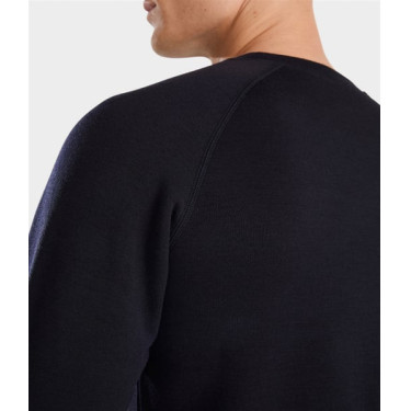 Sweatshirt de equitação Horse Pilot em lã merino masculino Noite escura Preto