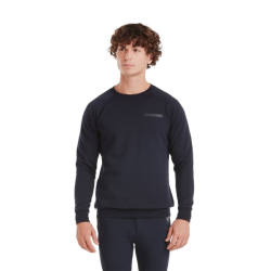 Sweatshirt de equitação Horse Pilot em lã merino masculino Noite escura Preto