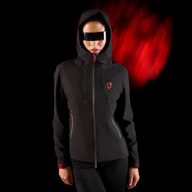 Casaco impermeável feminino Equestro Ridertechnology com zíper Preto Casaco impermeável feminino Equestro Ridertechnology com zíper Preto