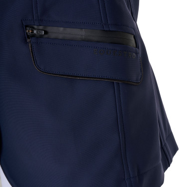 Casaco de concurso Equestro para menina em tecido técnico Blazer marinho Azul-marinho