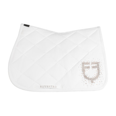 Almofada de salto com logotipo em strass Equestro Branco