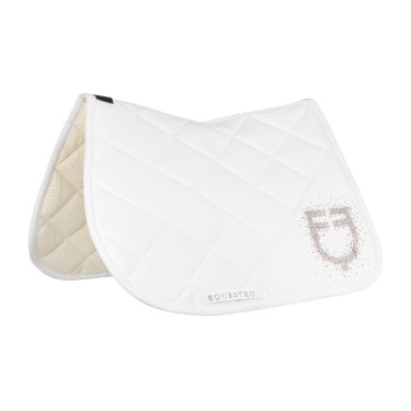 Almofada de salto com logotipo em strass Equestro Branco