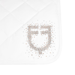 Almofada de salto com logotipo em strass Equestro Branco