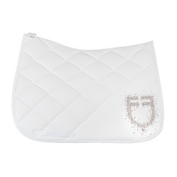 Tapete de dressage Equestro com logótipo em strass Branco Tapete de dressage Equestro com logótipo em strass Branco