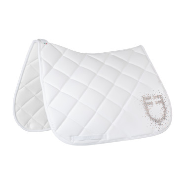 Tapete de dressage Equestro com logótipo em strass Branco Tapete de dressage Equestro com logótipo em strass Branco