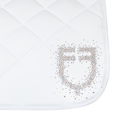 Tapete de dressage Equestro com logótipo em strass Branco Tapete de dressage Equestro com logótipo em strass Branco