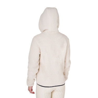 Sweatshirt feminino de lã com bolso Equestro Branco antigo Bege
