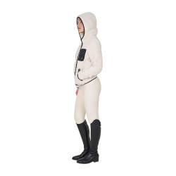 Sweatshirt feminino de lã com bolso Equestro Branco antigo Bege