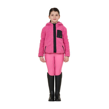 Sweatshirt de lã polar infantil com zíper Equestro Rosa castelo Sweatshirt de lã polar infantil com zíper Equestro Rosa castelo