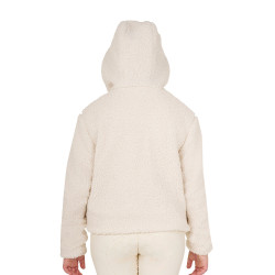 Sweatshirt de lã polar infantil com zíper Equestro Branco antigo Bege