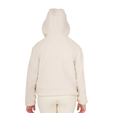 Sweatshirt de lã polar infantil com zíper Equestro Branco antigo Bege