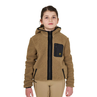 Sweatshirt de lã polar infantil com zíper Equestro Incenso Bege