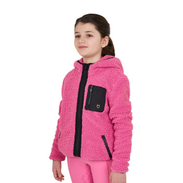 Sweatshirt de lã polar infantil com zíper Equestro Rosa castelo Sweatshirt de lã polar infantil com zíper Equestro Rosa castelo