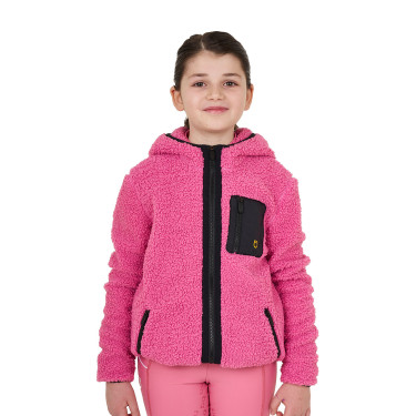 Sweatshirt de lã polar infantil com zíper Equestro Rosa castelo Sweatshirt de lã polar infantil com zíper Equestro Rosa castelo