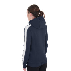 Sweatshirt com capuz Equestro feminino com zíper Blazer marinho Azul-marinho