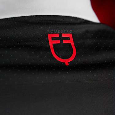 Camisa de competição masculina Equestro Ridertechnology de mangas compridas com botões Preto