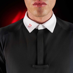 Camisa de competição masculina Equestro Ridertechnology de mangas compridas com botões Preto