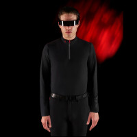 Polo de treino masculino Equestro Ridertechnology de mangas compridas com zíper Preto