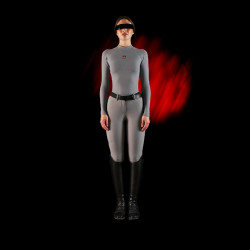 Calça slim fit feminina Equestro Ridertechnology full grip Pássaro zombeteiro Cinzento