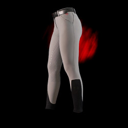 Calça slim fit feminina Equestro Ridertechnology full grip Pássaro zombeteiro Cinzento
