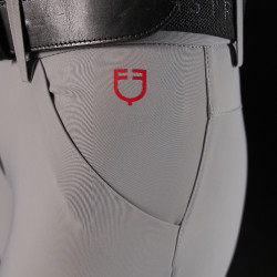Calça slim fit feminina Equestro Ridertechnology full grip Pássaro zombeteiro Cinzento