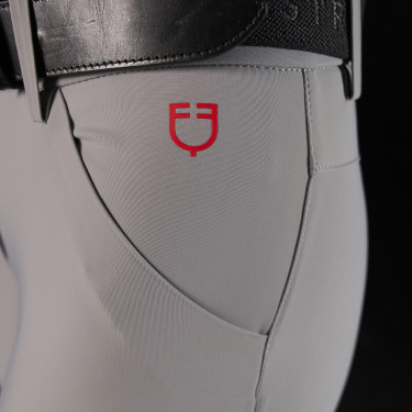 Calça slim fit feminina Equestro Ridertechnology full grip Pássaro zombeteiro Cinzento