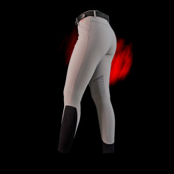 Calças femininas slim fit Equestro Ridertechnology com costuras termo-seladas Pássaro zombeteiro Cinzento