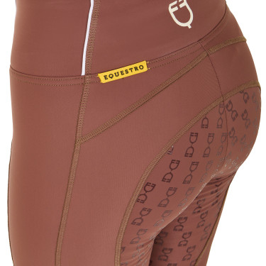 Legging feminino com forro de lã Equestro Nogueira / branco antigo Castanho
