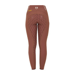 Legging feminino com forro de lã Equestro Nogueira / branco antigo Castanho