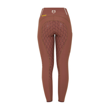 Legging feminino com forro de lã Equestro Nogueira / branco antigo Castanho