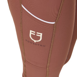 Legging feminino com forro de lã Equestro Nogueira / branco antigo Castanho