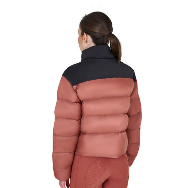 Casaco acolchoado curto feminino em tecido elástico Equestro Sequoia Casaco acolchoado curto feminino em tecido elástico Equestro Sequoia