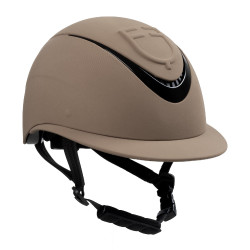 Capacete feminino com viseira larga e logotipo em relevo Equestro Noz Castanho Capacete feminino com viseira larga e logotipo em relevo Equestro Noz Castanho