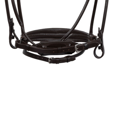 Bridão Iris em couro de bezerro Acavallo Castanho / castanho