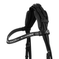 Bridão Damigella em couro de bezerro Acavallo Preto / branco