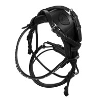 Bridão Damigella em couro de bezerro Acavallo Preto / branco